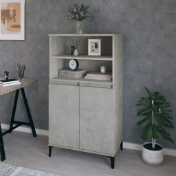 Dulap înalt, gri beton, 60x36x110 cm, lemn compozit GartenMobel Dekor
