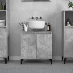 Dulap de chiuveta, gri beton, 58x33x60 cm, lemn prelucrat GartenMobel Dekor