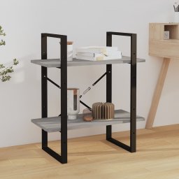 Biblioteca 2 niveluri gri sonoma 60x30x70 cm lemn compozit GartenMobel Dekor