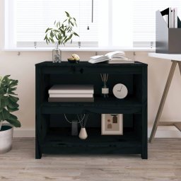 Biblioteca, negru, 80x35x68 cm, lemn masiv de pin GartenMobel Dekor