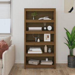 Biblioteca, maro miere, 80x35x154 cm, lemn masiv de pin GartenMobel Dekor