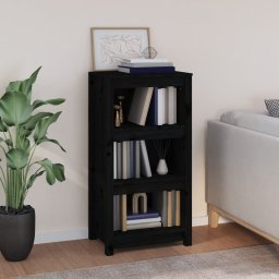 Biblioteca, negru, 50x35x97 cm, lemn masiv de pin GartenMobel Dekor