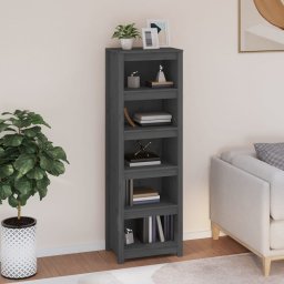 Biblioteca, gri, 50x35x154 cm, lemn masiv de pin GartenMobel Dekor