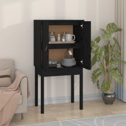 Dulap înalt, negru, 60x40x120 cm, lemn masiv de pin GartenMobel Dekor