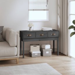 Masa consola, gri, 114x40x75 cm, lemn masiv de pin GartenMobel Dekor