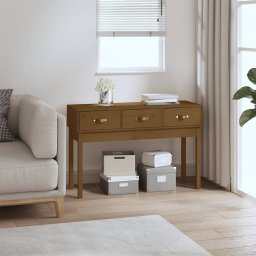 Masa consola, maro miere, 114x40x75 cm, lemn masiv de pin GartenMobel Dekor