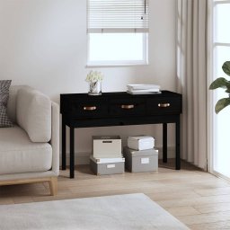 Masa consola, negru, 114x40x75 cm, lemn masiv de pin GartenMobel Dekor