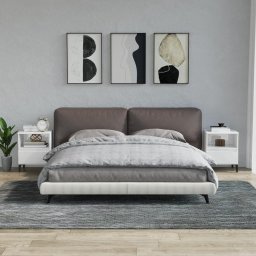 Noptiere, 2 buc., alb extralucios, 40x35x50 cm GartenMobel Dekor