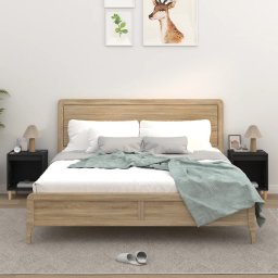 Noptiere, 2 buc., negru, 40x35x50 cm GartenMobel Dekor