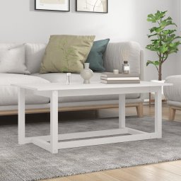 Masuta de cafea, alb, 110x55x45 cm, lemn masiv de pin GartenMobel Dekor