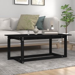 Masuta de cafea, negru, 110x55x45 cm, lemn masiv de pin GartenMobel Dekor