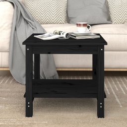 Masuta de cafea, negru, 50x50x45 cm, lemn masiv de pin GartenMobel Dekor