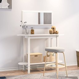 Masa consola, alb, 110x40x80 cm, lemn masiv de pin GartenMobel Dekor