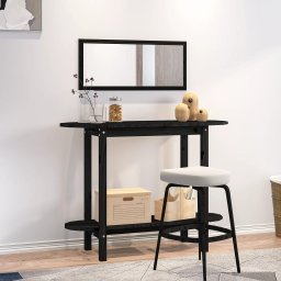 Masa consola, negru, 110x40x80 cm, lemn masiv de pin GartenMobel Dekor