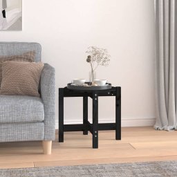 Masuta de cafea, negru, Ø 52,5x45 cm, lemn masiv de pin GartenMobel Dekor
