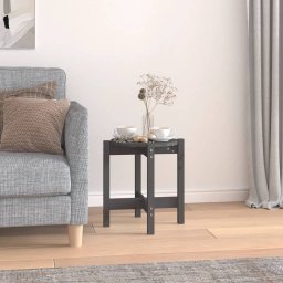 Masuta de cafea, gri, Ø 42,5x45 cm, lemn masiv de pin GartenMobel Dekor