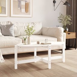 Masuta de cafea, alb, 118x63x45 cm, lemn masiv de pin GartenMobel Dekor