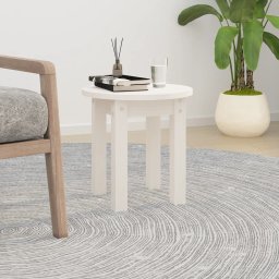 Masuta de cafea, alb, Ø 35x35 cm, lemn masiv de pin GartenMobel Dekor