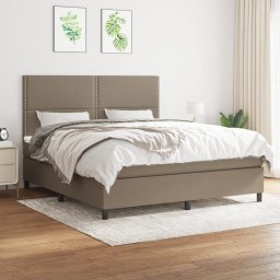 Pat continental cu saltea, gri taupe, 180x200 cm, textil GartenMobel Dekor