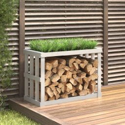 Suport busteni de exterior, alb, 108x52x74 cm, lemn masiv pin GartenMobel Dekor