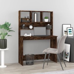 Birou cu rafturi, stejar fumuriu, 102x45x148 cm, lemn compozit GartenMobel Dekor