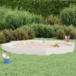 Cutie de nisip cu scaune octogonale, alb, lemn masiv de pin GartenMobel Dekor