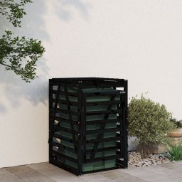 Depozitare cos de gunoi negru 84x90x128,5 cm lemn masiv de pin GartenMobel Dekor