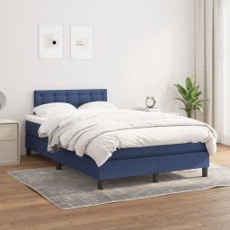 Pat box spring cu saltea, albastru, 120x200 cm, textil GartenMobel Dekor
