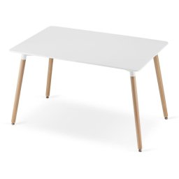 Masa stil scandinav, Artool, dreptunghiulara, MDF si lemn, alb, 120x80x75 cm