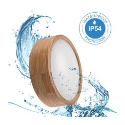 Plafonieră OAK, 2xE27/15W/230V, IP54, finisaj stejar, Ø 27 cm
