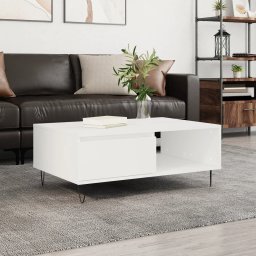 Masa de cafea, alb, 90x60x35 cm, lemn compozit GartenMobel Dekor