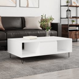 Masa de cafea, alb, 104x60x35 cm, lemn compozit GartenMobel Dekor