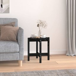 Masuta de cafea, negru, Ø 42,5x45 cm, lemn masiv de pin GartenMobel Dekor