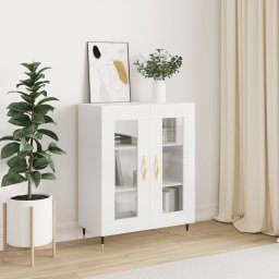 Servanta, alb extralucios, 69,5x34x90 cm, lemn compozit GartenMobel Dekor