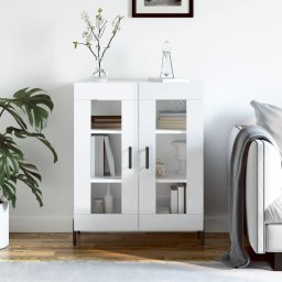 Servanta, alb extralucios, 69,5x34x90 cm, lemn compozit GartenMobel Dekor