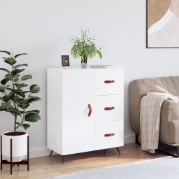 Servanta, alb extralucios, 69,5x34x90 cm, lemn compozit GartenMobel Dekor