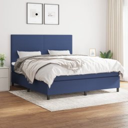 Pat continental cu saltea, albastru, 160x200cm, material textil GartenMobel Dekor