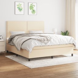 Pat continental cu saltea, crem, 180x200 cm, textil GartenMobel Dekor