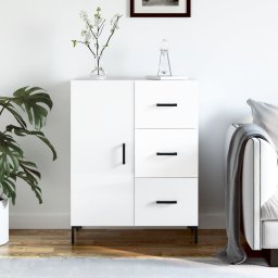 Servanta, alb extralucios, 69,5x34x90 cm, lemn compozit GartenMobel Dekor