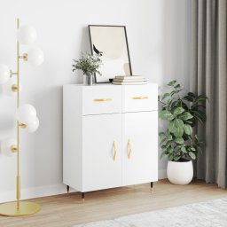 Servanta, alb extralucios, 69,5x34x90 cm, lemn compozit GartenMobel Dekor