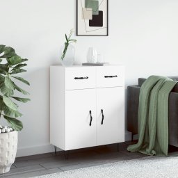 Servanta, alb extralucios, 69,5x34x90 cm, lemn compozit GartenMobel Dekor