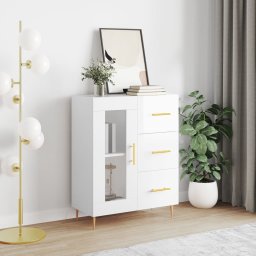 Servanta, alb extralucios, 69,5x34x90 cm, lemn compozit GartenMobel Dekor