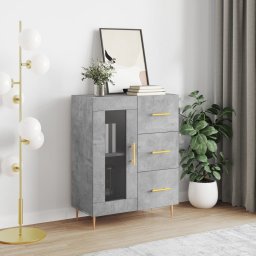Servanta, gri beton, 69,5x34x90 cm, lemn compozit GartenMobel Dekor