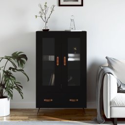 Dulap înalt, negru, 69,5x31x115 cm, lemn prelucrat GartenMobel Dekor