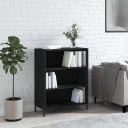 Dulap cu rafturi, negru, 69,5x32,5x90 cm, lemn compozit GartenMobel Dekor