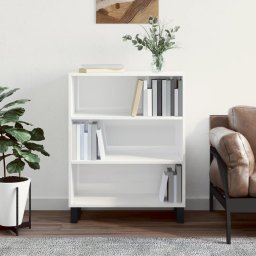 Dulap cu rafturi alb extralucios 69,5x32,5x90 cm lemn compozit GartenMobel Dekor