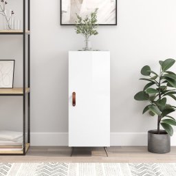 Servanta, alb extralucios, 34,5x34x90 cm, lemn compozit GartenMobel Dekor