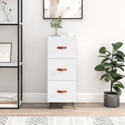 Servanta, alb extralucios, 34,5x34x90 cm, lemn compozit GartenMobel Dekor