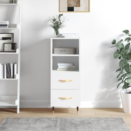 Servanta, alb extralucios, 34,5x34x90 cm, lemn compozit GartenMobel Dekor