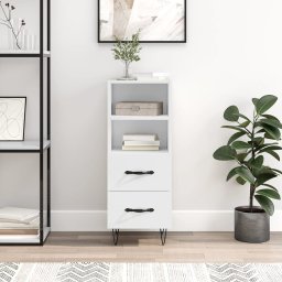 Servanta, alb extralucios, 34,5x34x90 cm, lemn compozit GartenMobel Dekor
